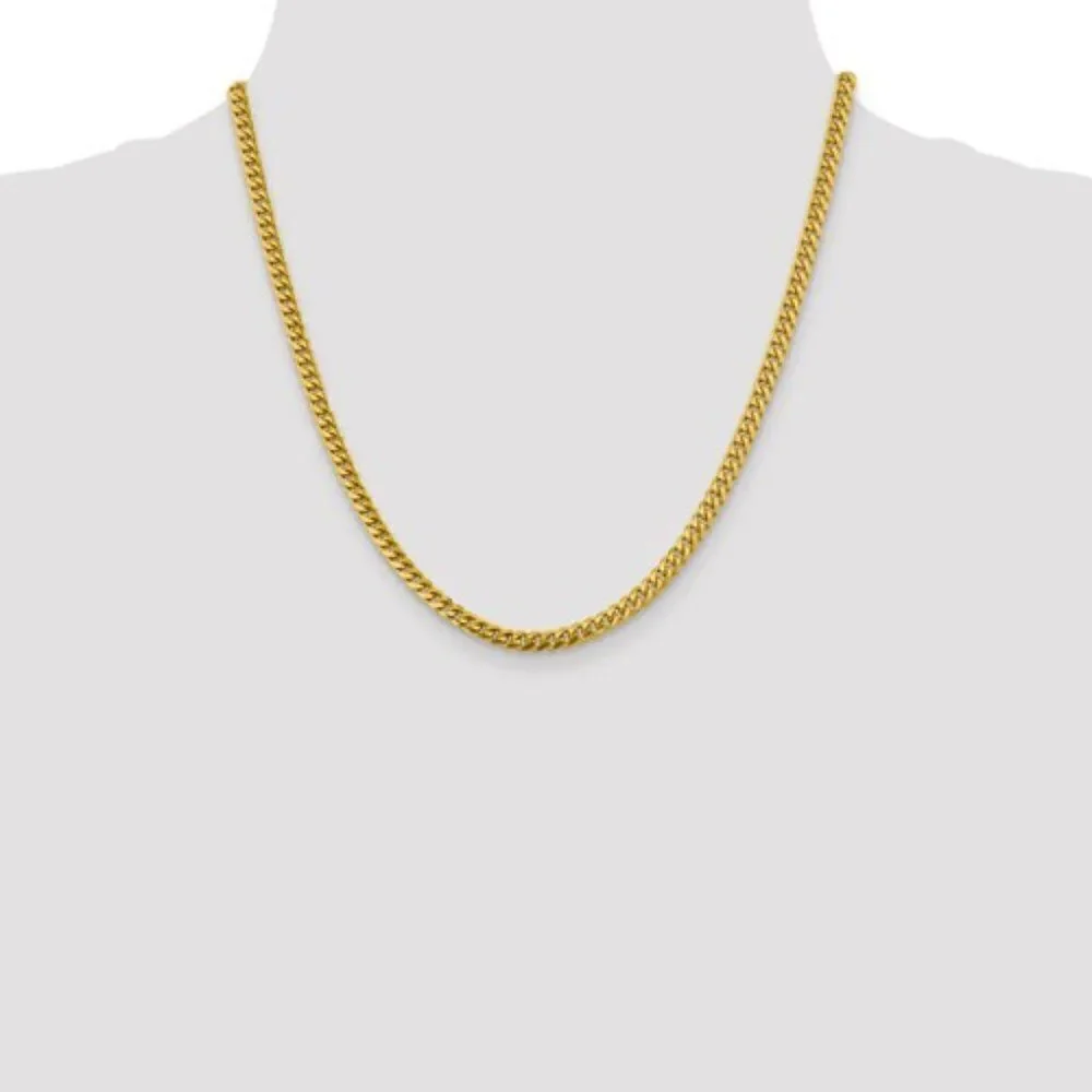 14k Solid Gold Miami Cuban Link 20 inch Chain